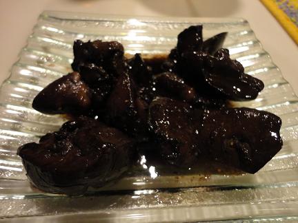 肝の赤ワイン煮